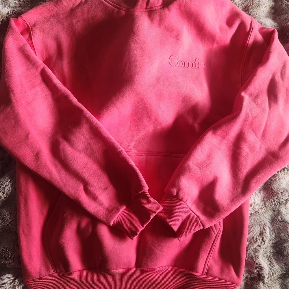 Comfrt Pink Over Sized Hoodie Sweatshirt